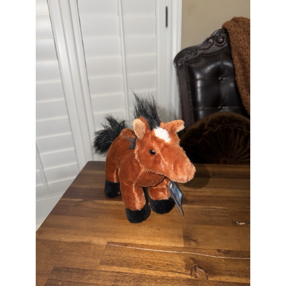 NWT Retired Ganz Webkinz Clydesdale Horse Plush 9"  Brown & White  SEALED CODE